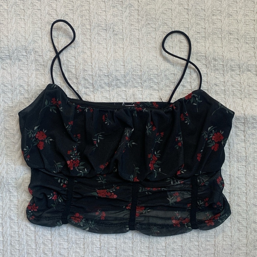 Floral Sheer Crop Top